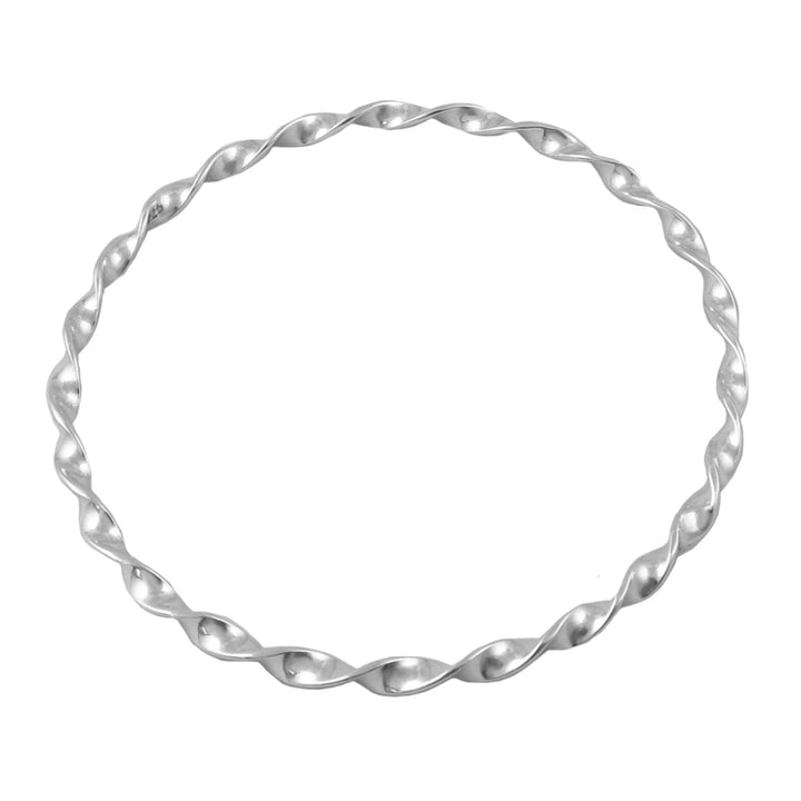 Sterling Silver Twisted Bangle for Women - Handmade