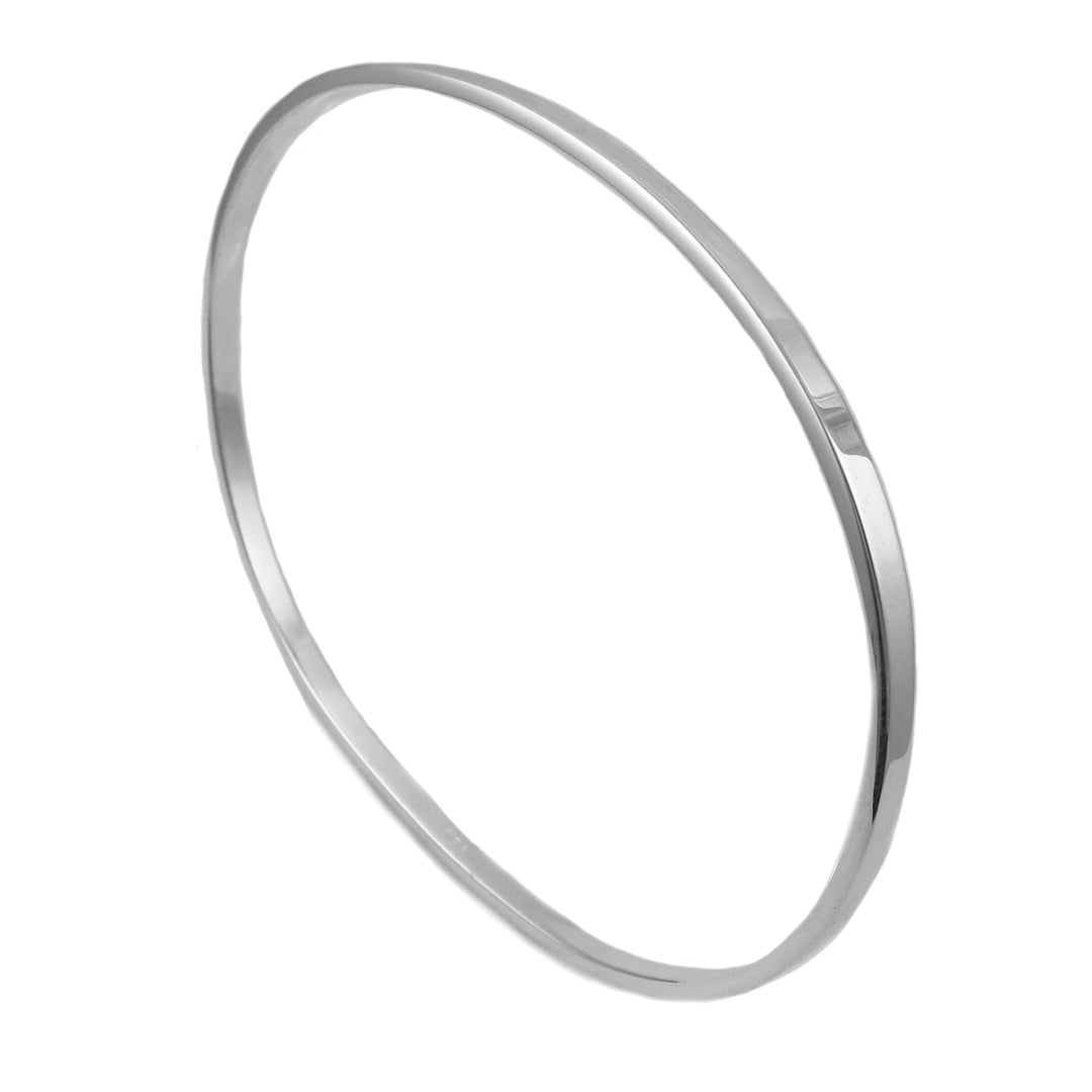 Hallmarked Solid 925 Sterling Silver Oval Bangle