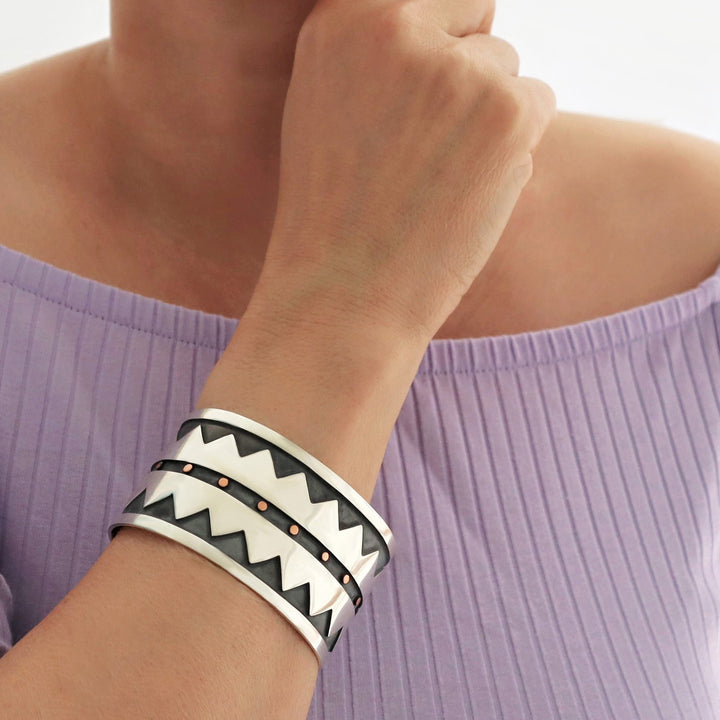 Taxco Modern Sterling Silver Cuff Bracelet