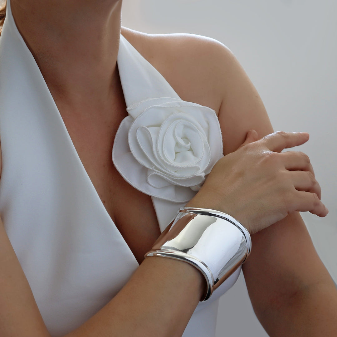 Large Polished Sterling Silver Cuff Bracelet