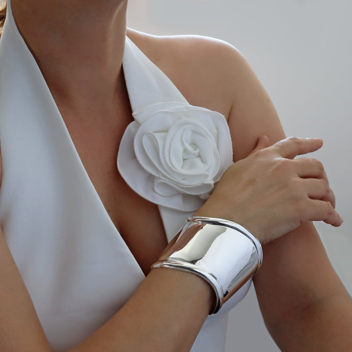 Large Polished Sterling Silver Cuff Bracelet