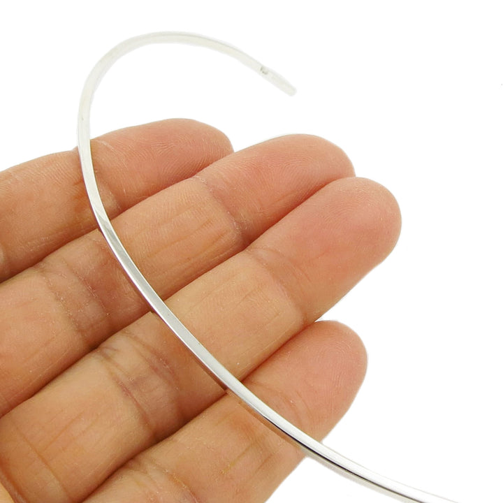Polished 925 Sterling Silver Choker Torc