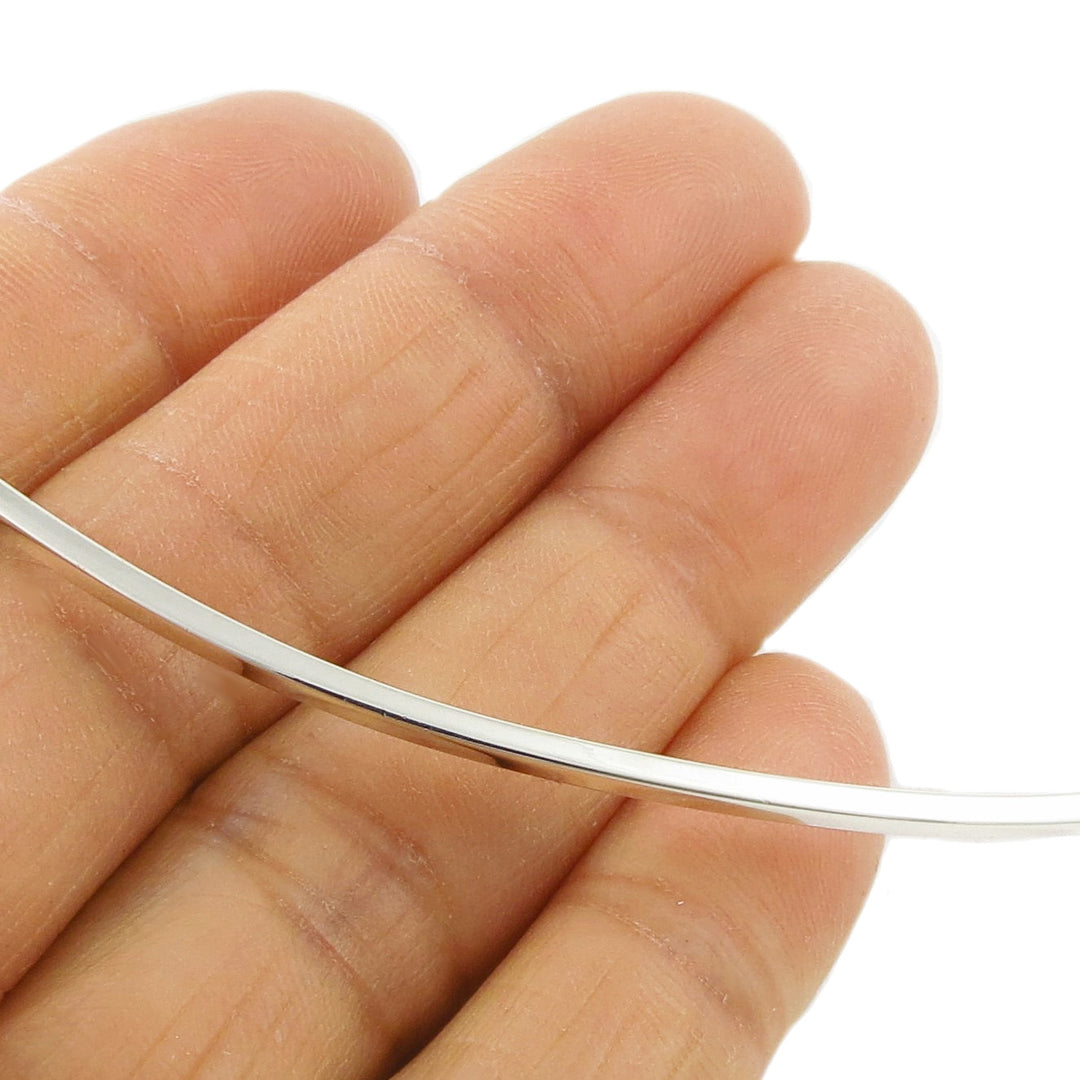 Polished 925 Sterling Silver Choker Torc