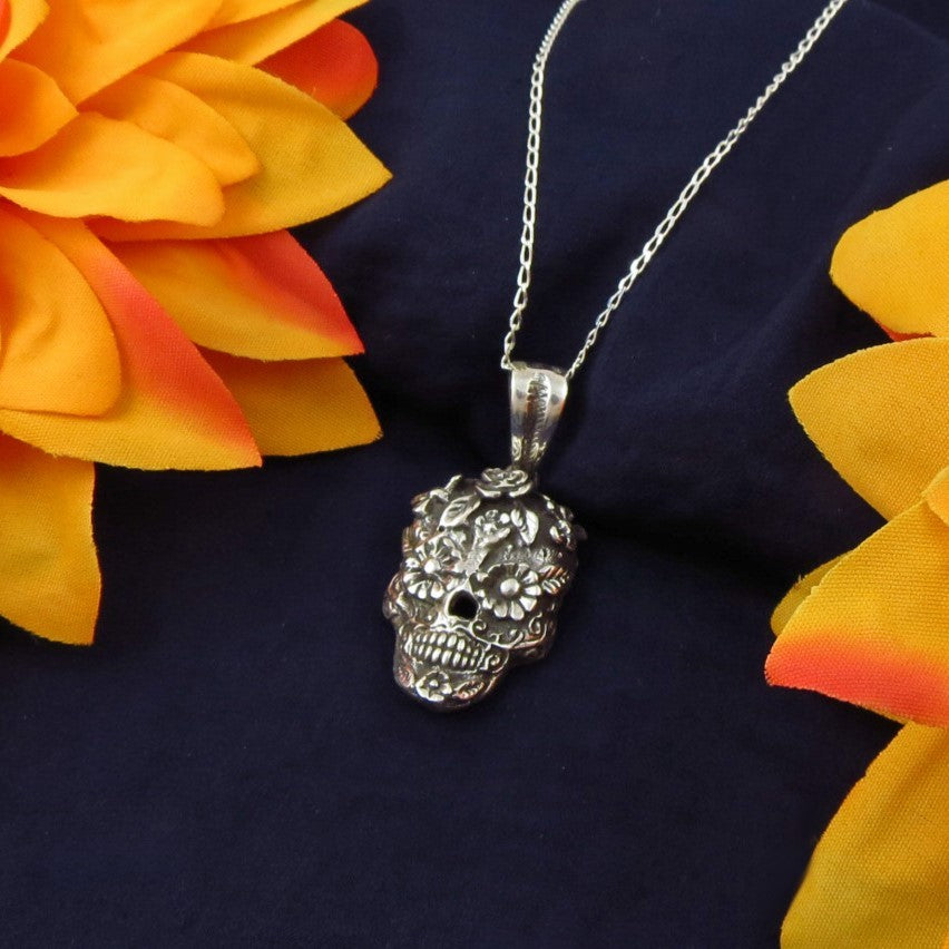 Day of the Dead Sugar Skull Pendant Necklace