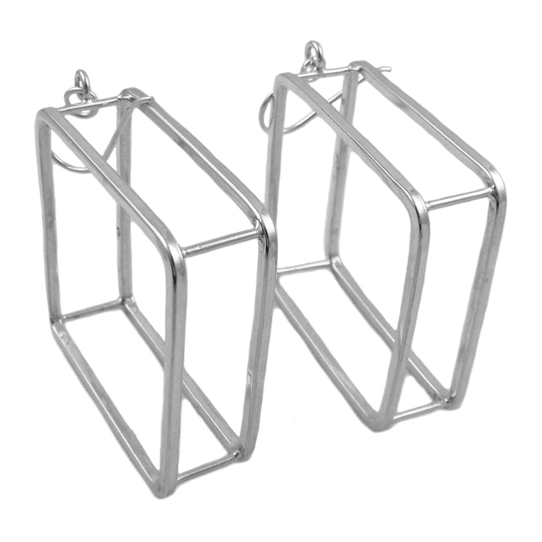 Sterling Silver Square Hoop Earrings for Women