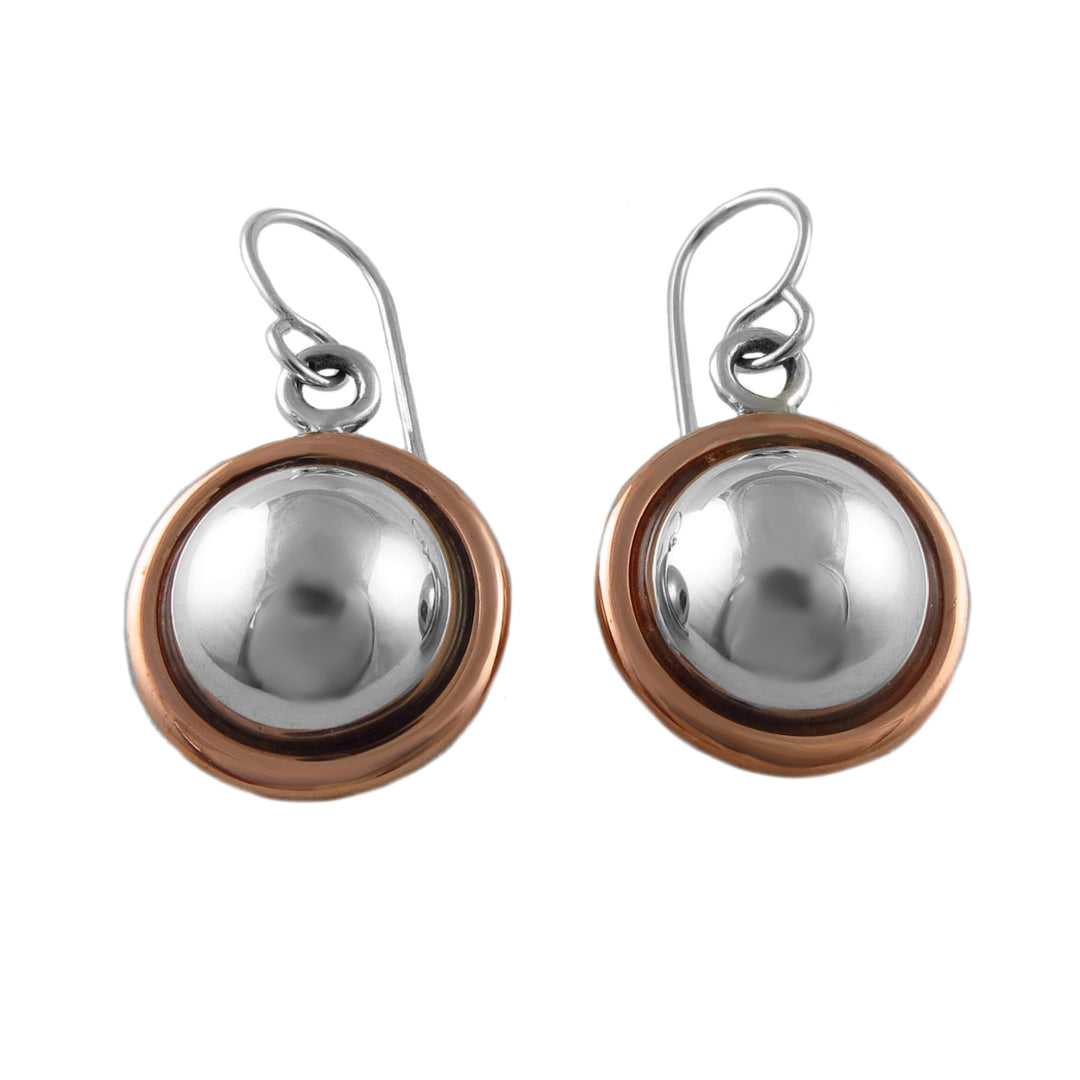 Ball Bead Copper Halo Earrings - Handmade Jewellery