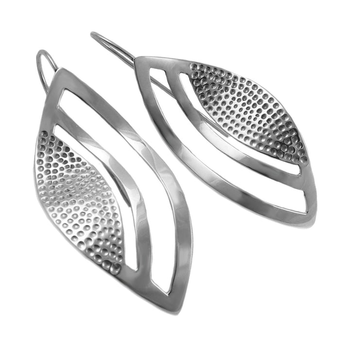 Wide Sterling Silver Curved Threader Earrings
