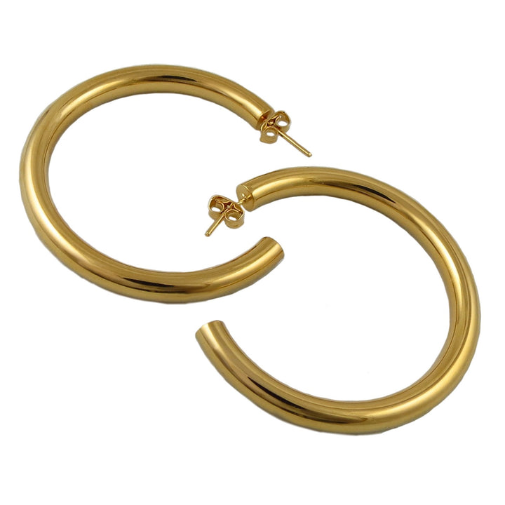 Large Gold-Plated Hoop Earrings