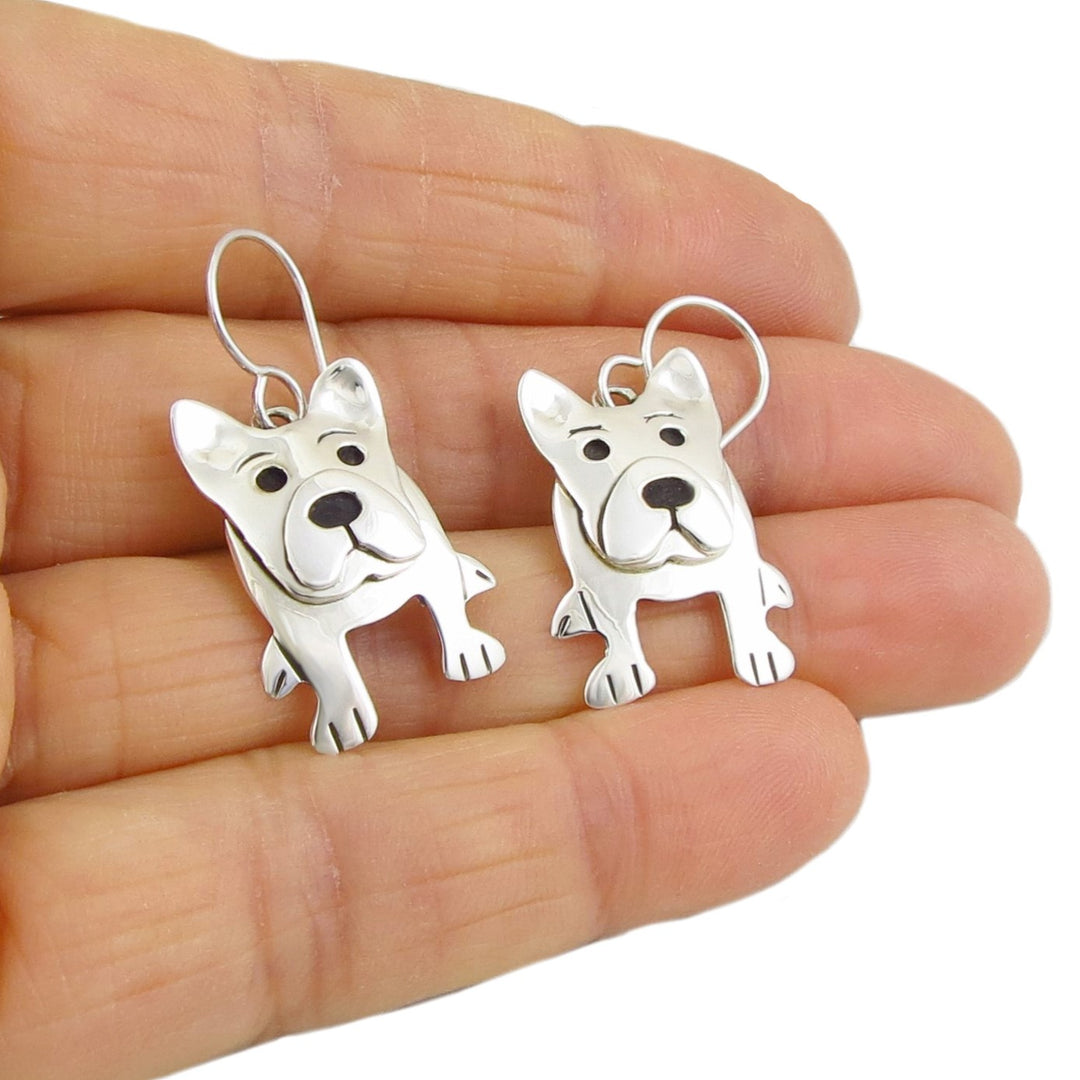 Sterling Silver Dog Earrings