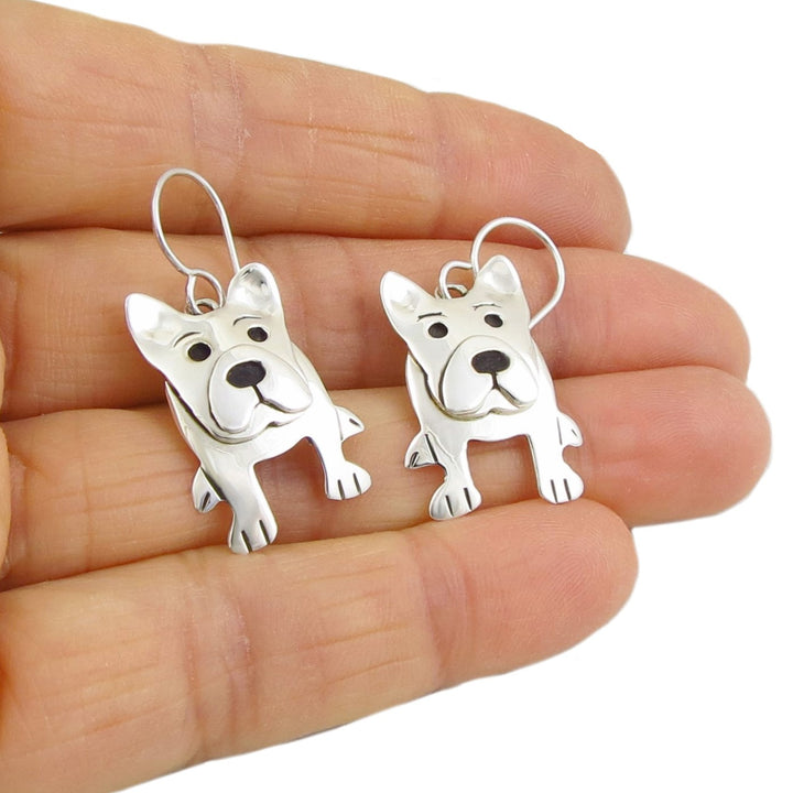 Sterling Silver Dog Earrings