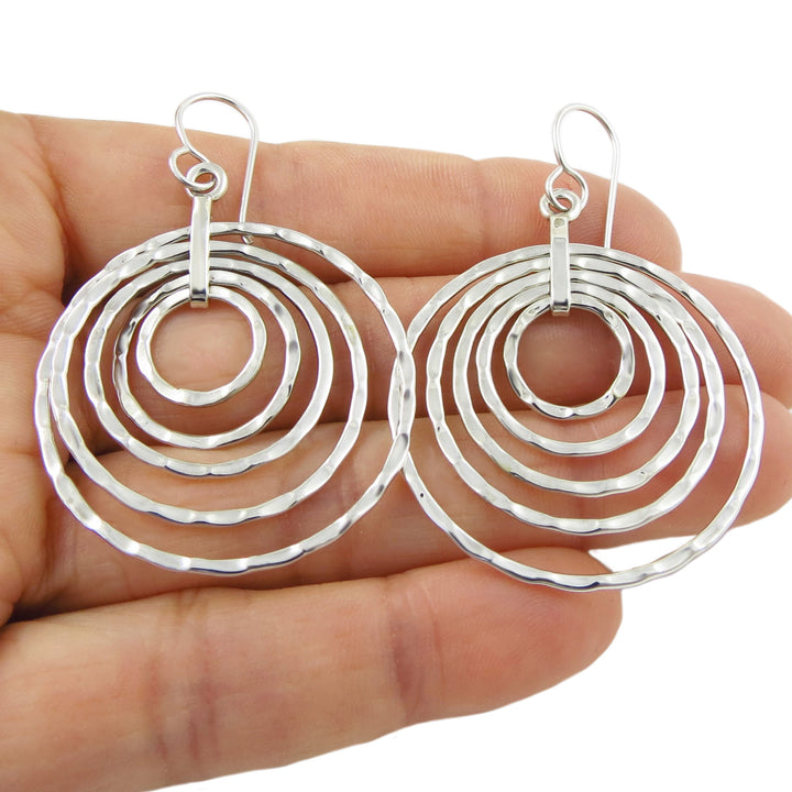 Silver Circle Earrings Large