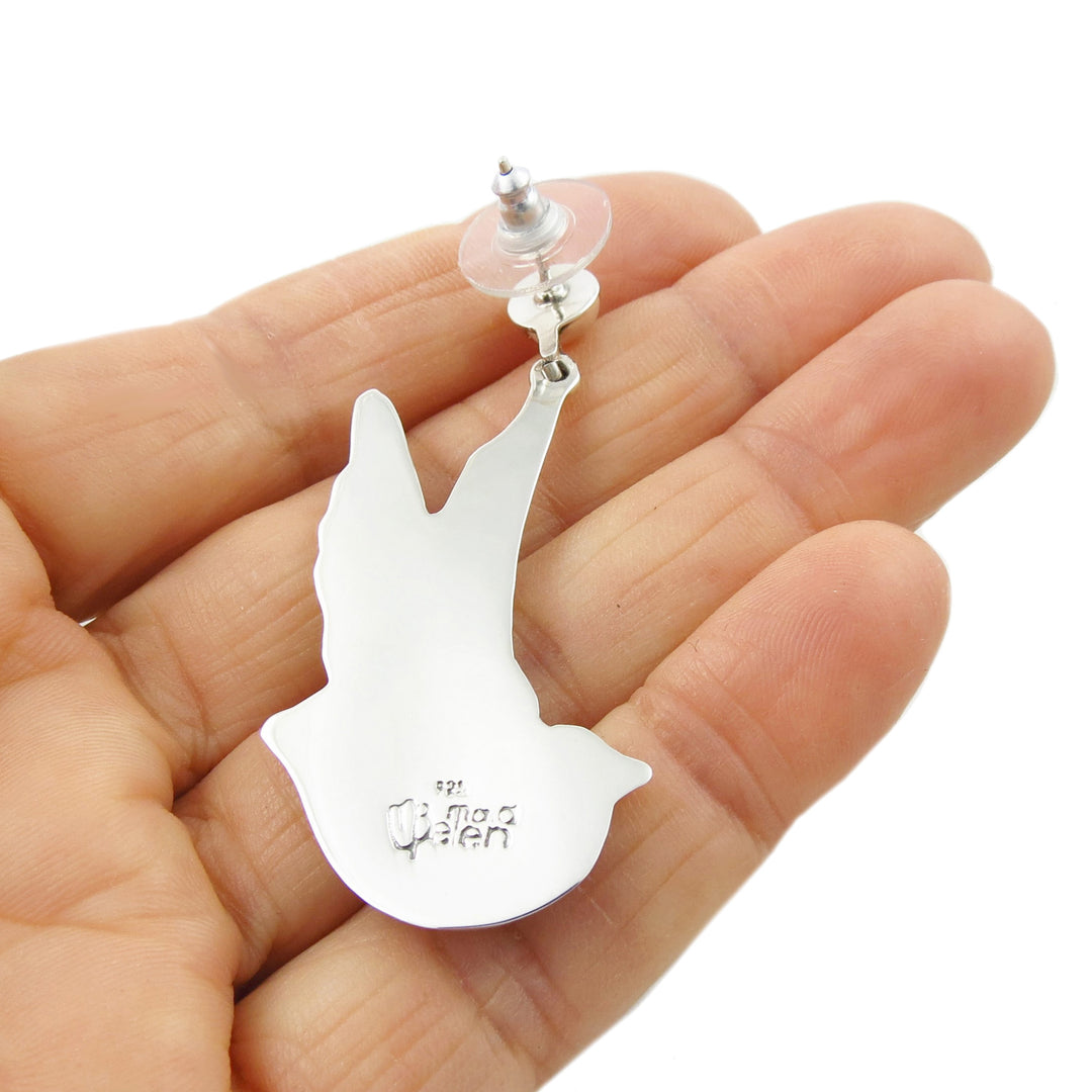 Maria Belen Nilson Silver Lovebird Earrings