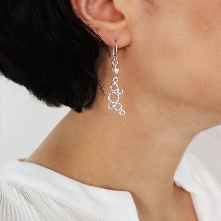 Silver Bubble Earrings for Women - Handmade Jewellery