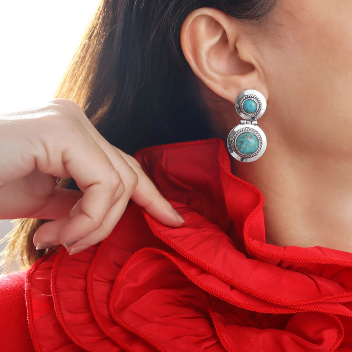 Maria Belen Nilson Turquoise Gemstone Earrings - Mexican Jewellery