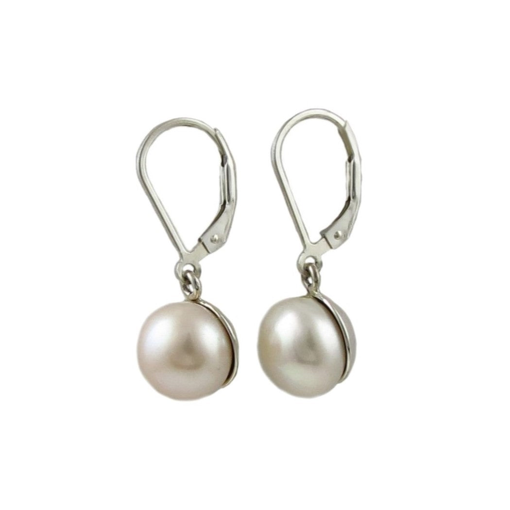 Sterling Silver Leverback Pearl Earrings Uk Lever Back 925 Silver