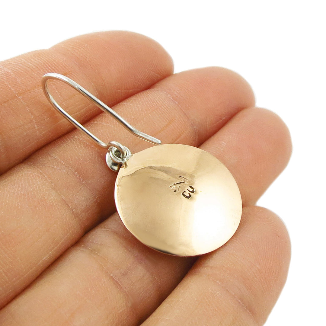 Mixed Metal Sterling Silver and Copper Earrings