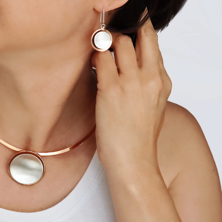 Mixed Metal Sterling Silver and Copper Earrings