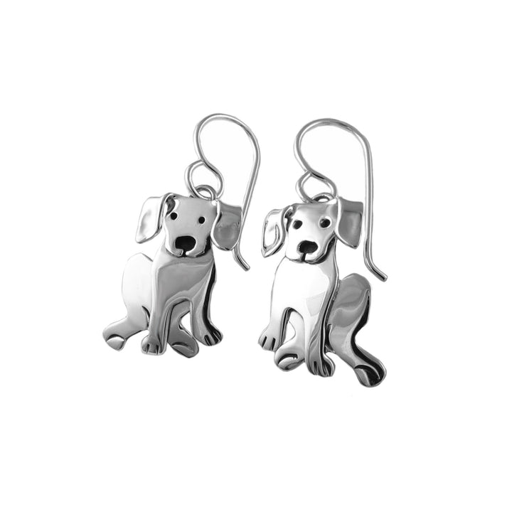 Silver Labrador Dog Earrings