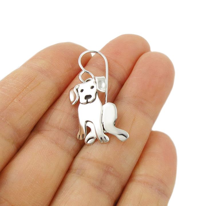 Silver Labrador Dog Earrings