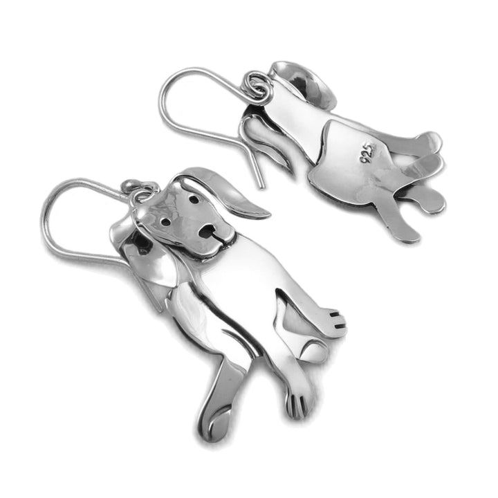 Silver Labrador Dog Earrings