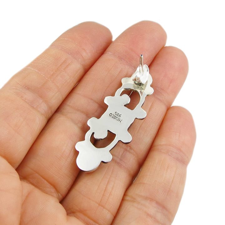 Mexican Mosaic Sterling Silver Earrings - Handmade