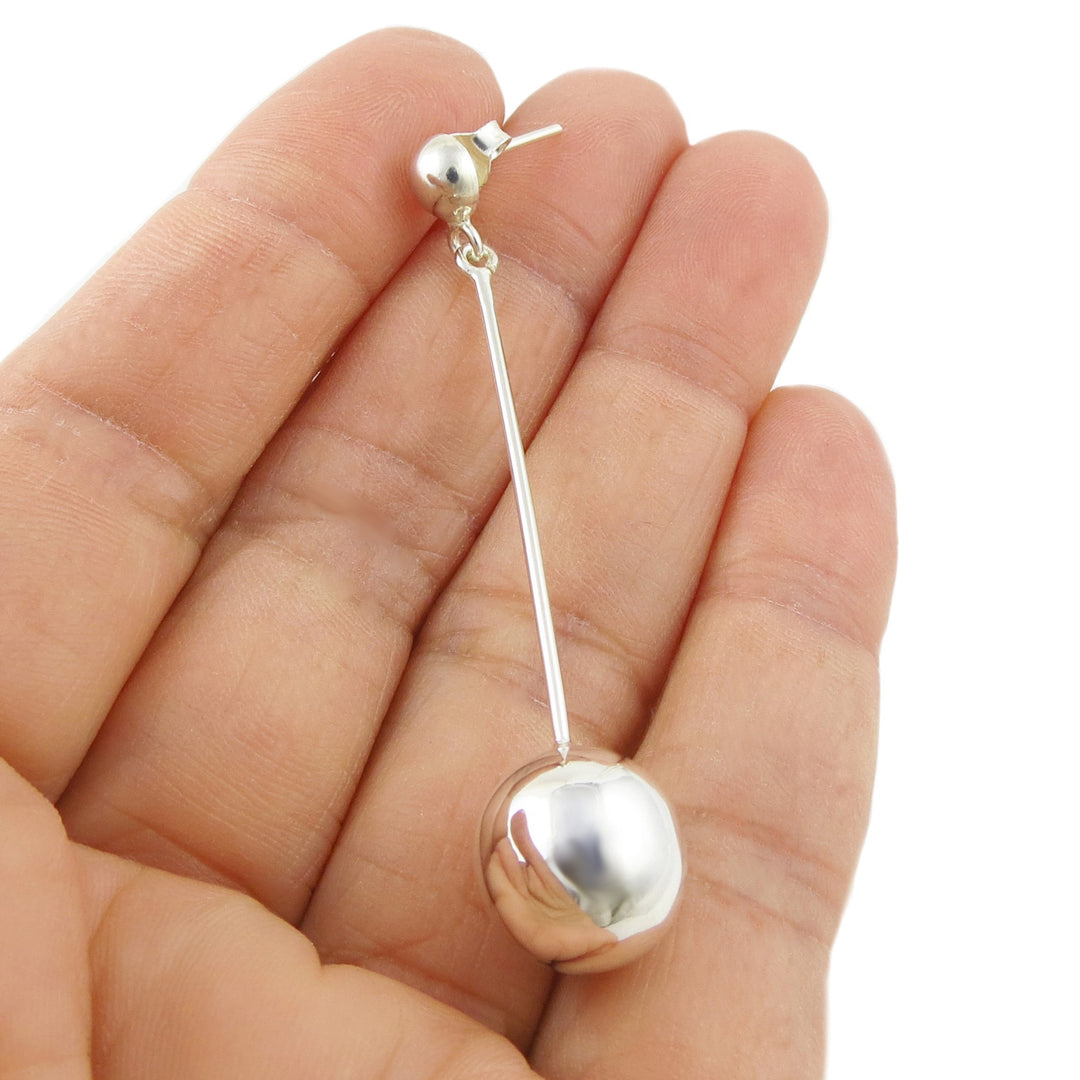 Mirror Ball Earrings in Sterling Silver
