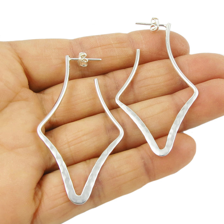 Large Silver Statement Earrings