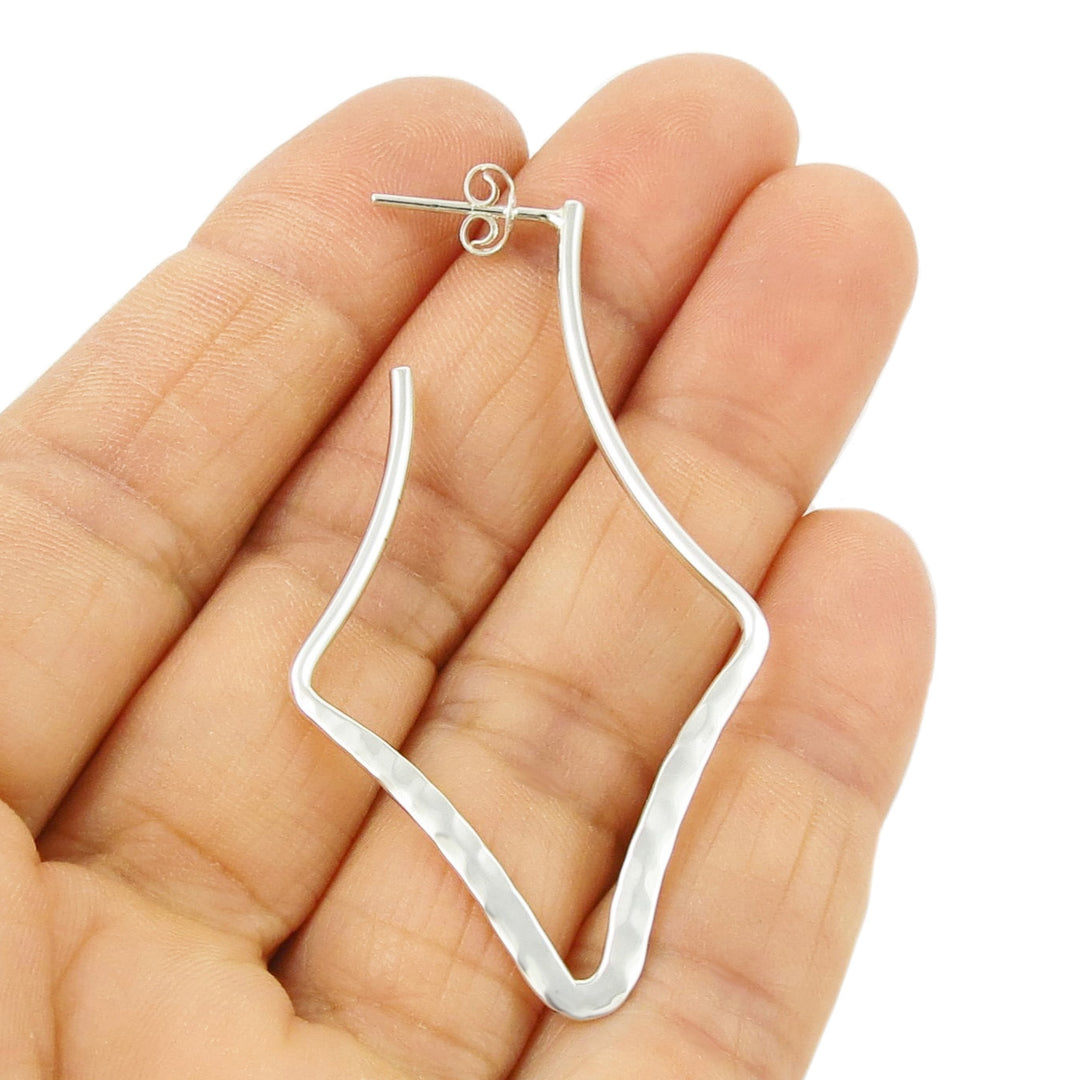 Large Silver Statement Earrings