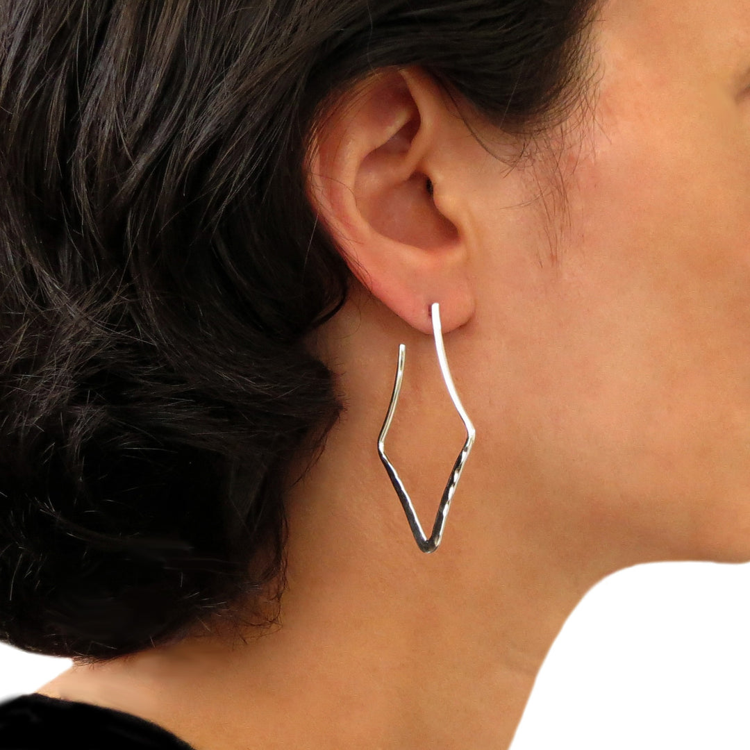 Large Silver Statement Earrings