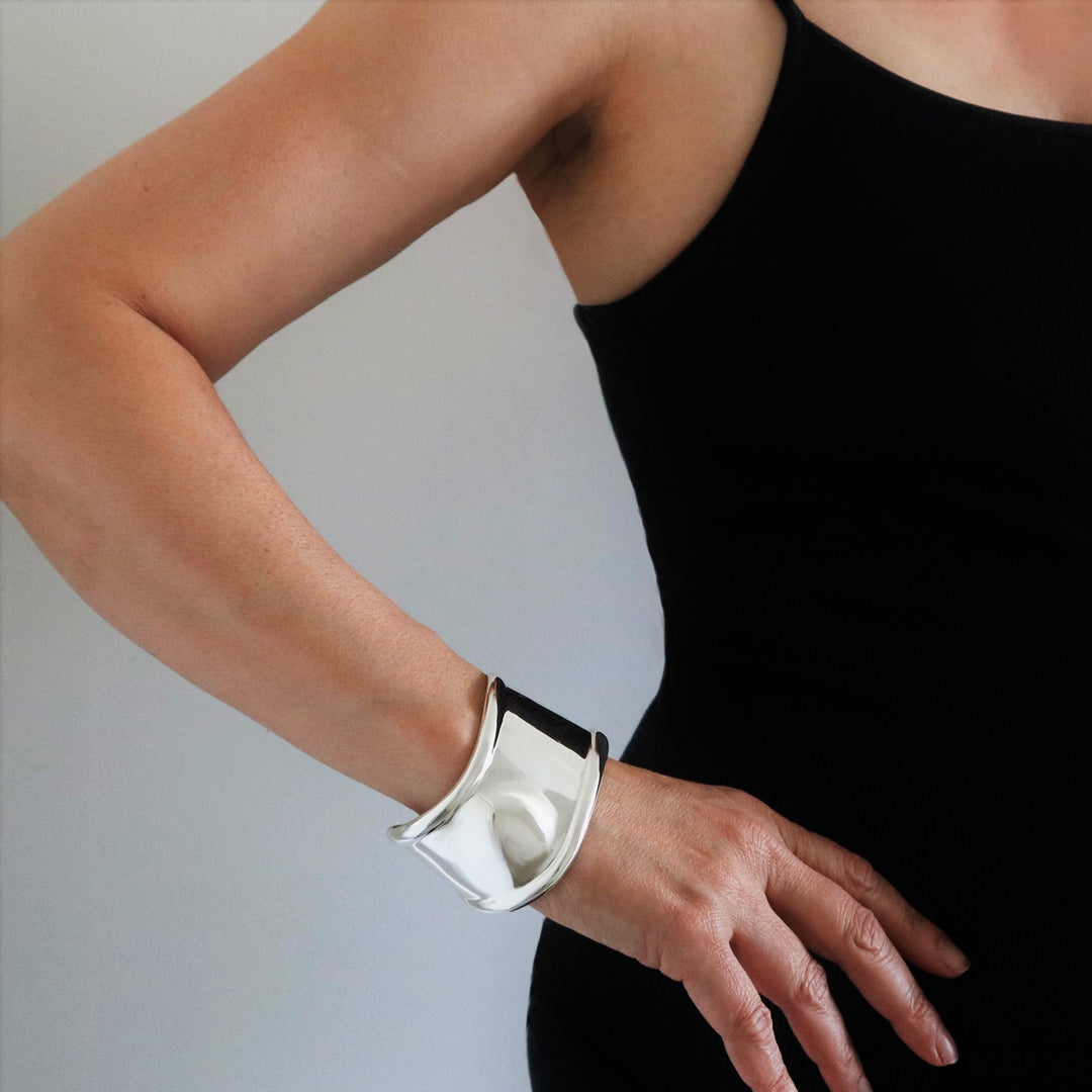 Sterling Silver Sculpted Bracelet Cuff