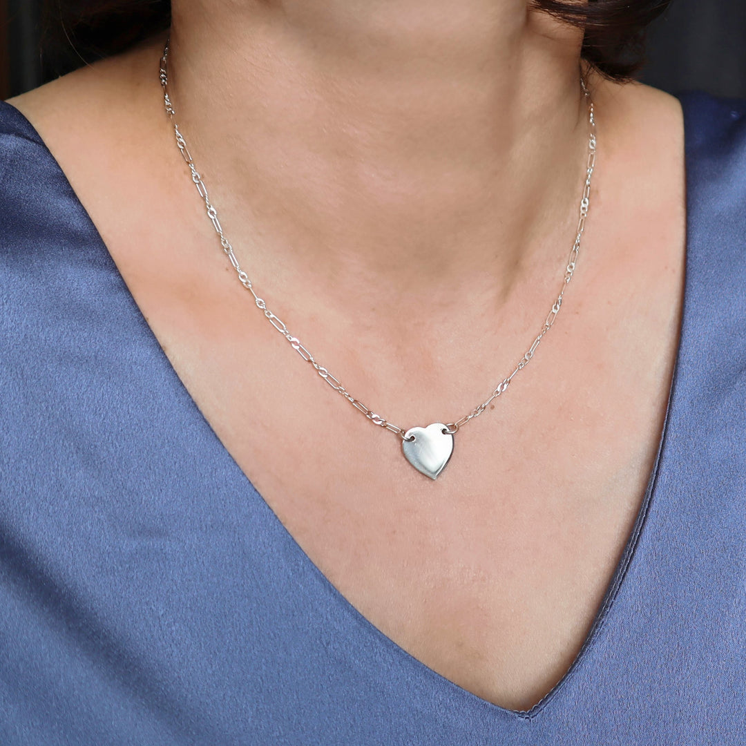 Heart Chain Necklace in 925 Silver