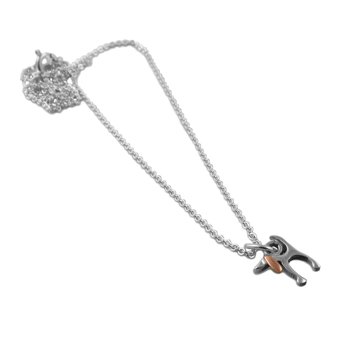 Animal 925 Silver and Copper Dog Chain Necklace
