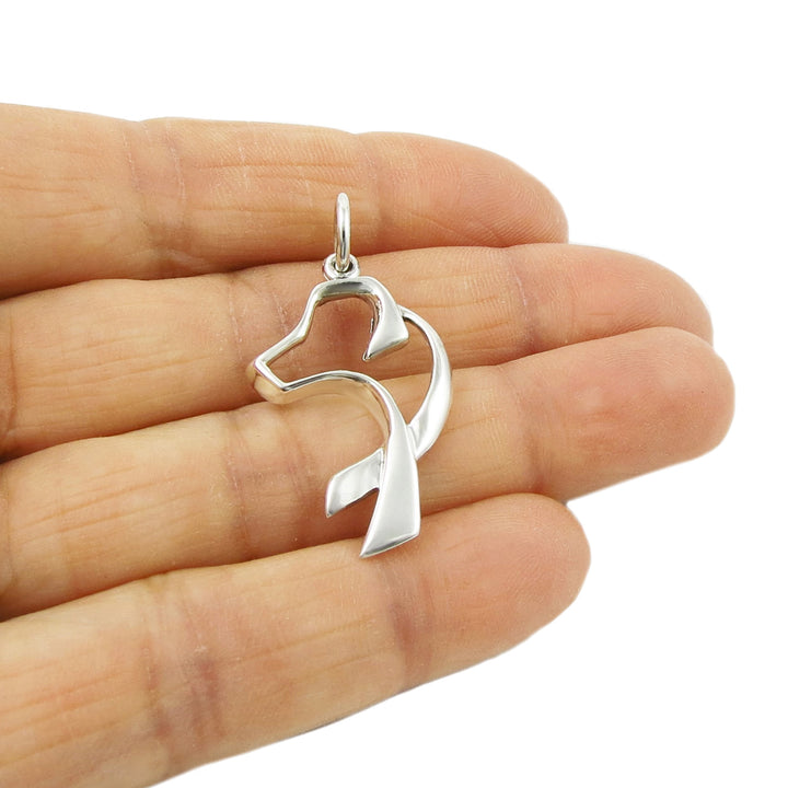 Silver Labrador Dog Pendant Necklace - Handmade Jewellery