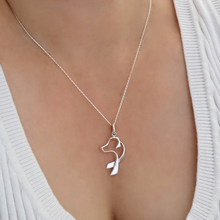 Silver Labrador Dog Pendant Necklace - Handmade Jewellery