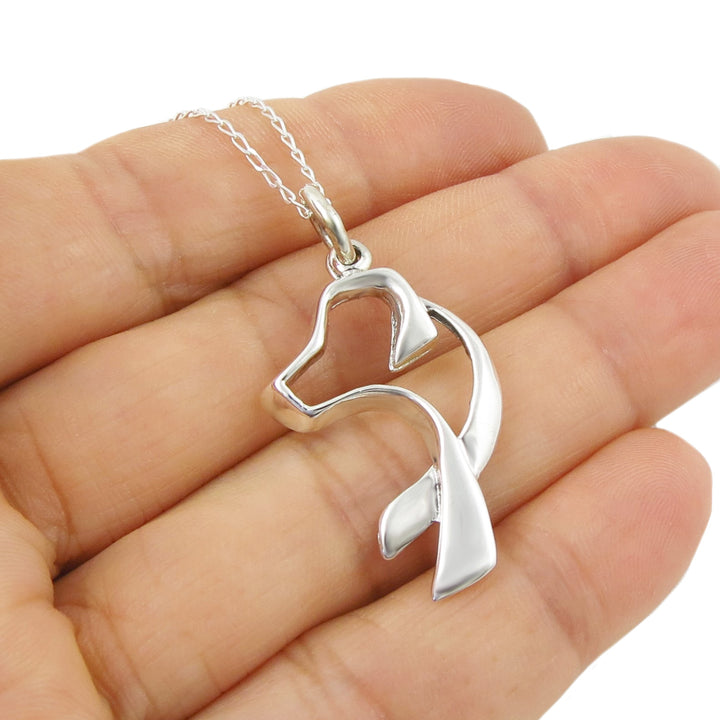 Silver Labrador Dog Pendant Necklace - Handmade Jewellery