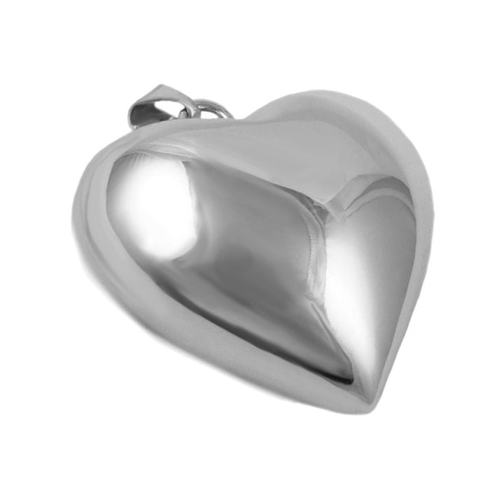 Silver Heart Pendant Necklace Large