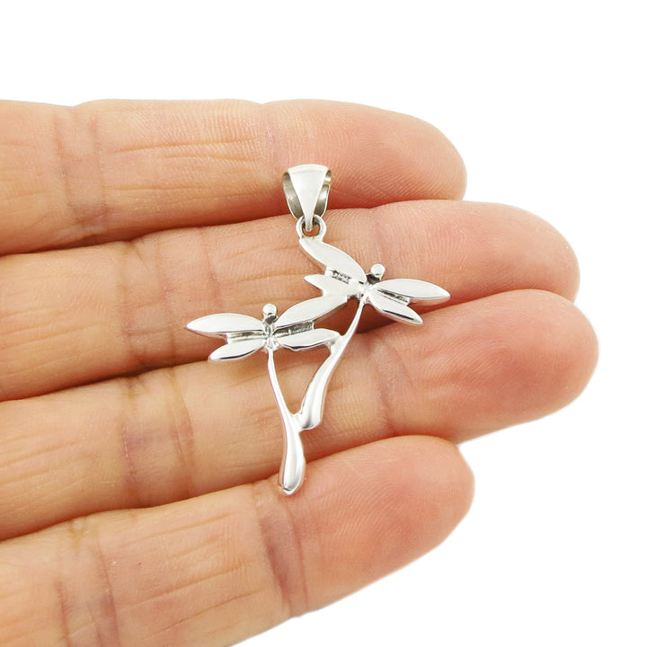 Sterling Silver Dragonfly Pendant Necklace - Handmade