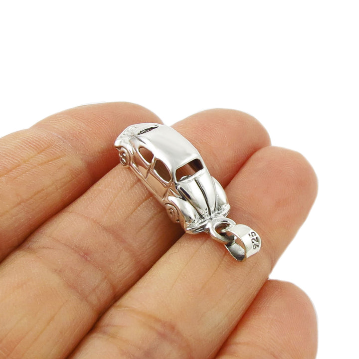 VW Beetle 925 Silver Car Pendant Necklace