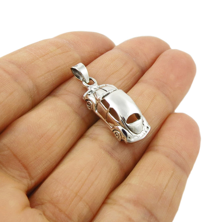VW Beetle 925 Silver Car Pendant Necklace