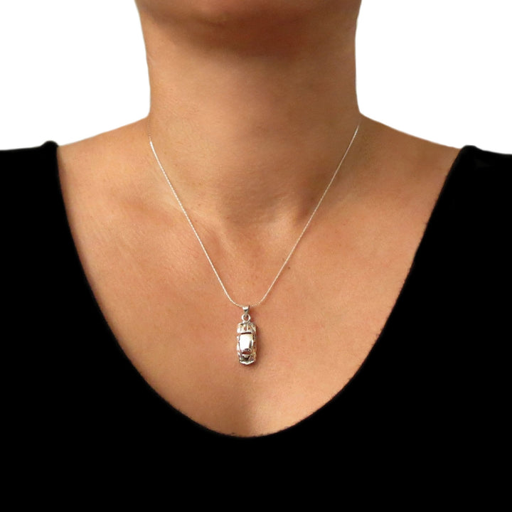VW Beetle 925 Silver Car Pendant Necklace