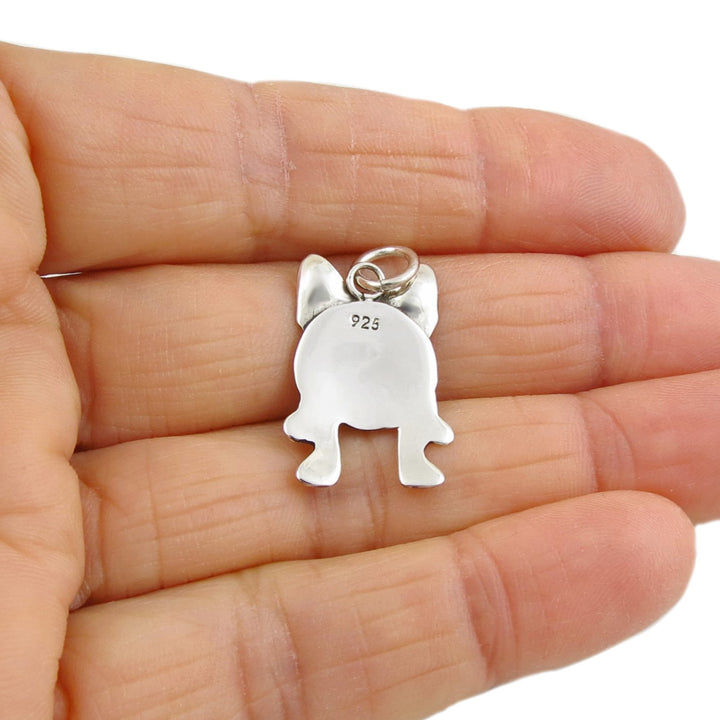 Silver Bulldog Pendant Necklace