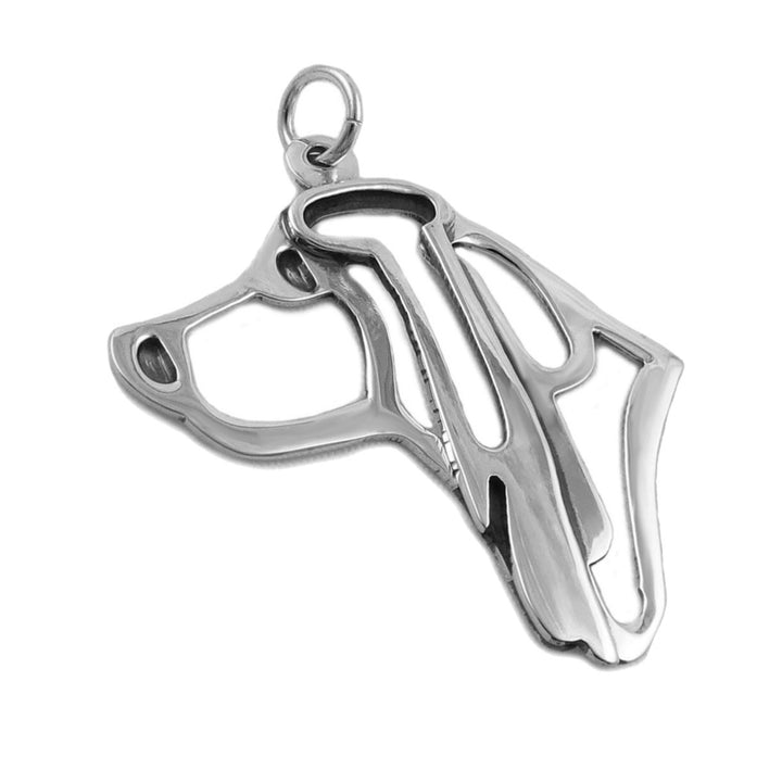 Silver Basset Hound Pendant Necklace