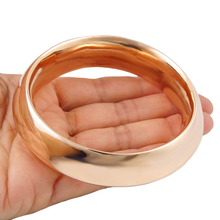 Womens Mexican Copper Bangle - Polished Oval