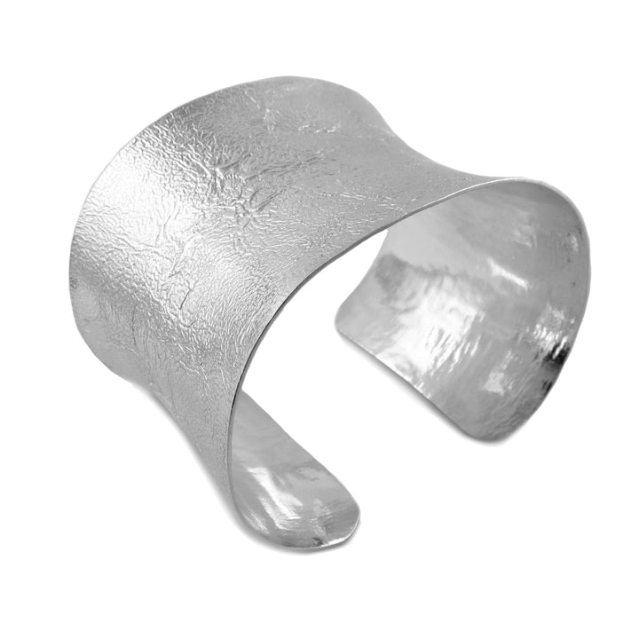 Crumpled Silver Cuff Bracelet By Maria Belen Nilson