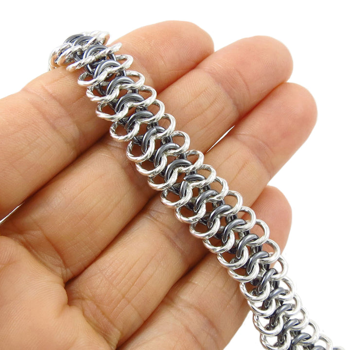 Flat Cable Link Chain Bracelet in Sterling Silver