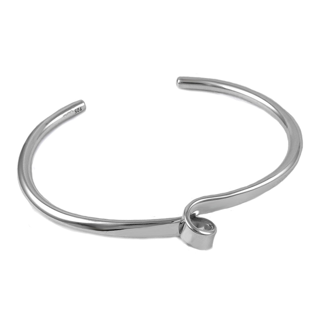 Hallmarked Twisted Sterling Silver Bracelet Cuff For Women The