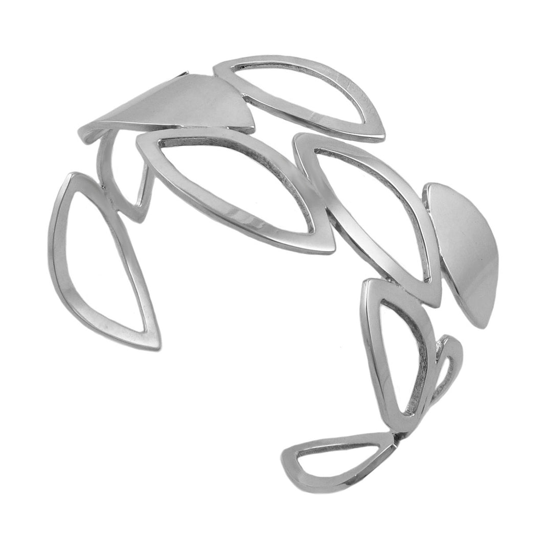 Sterling Silver Leaf Bracelet Cuff