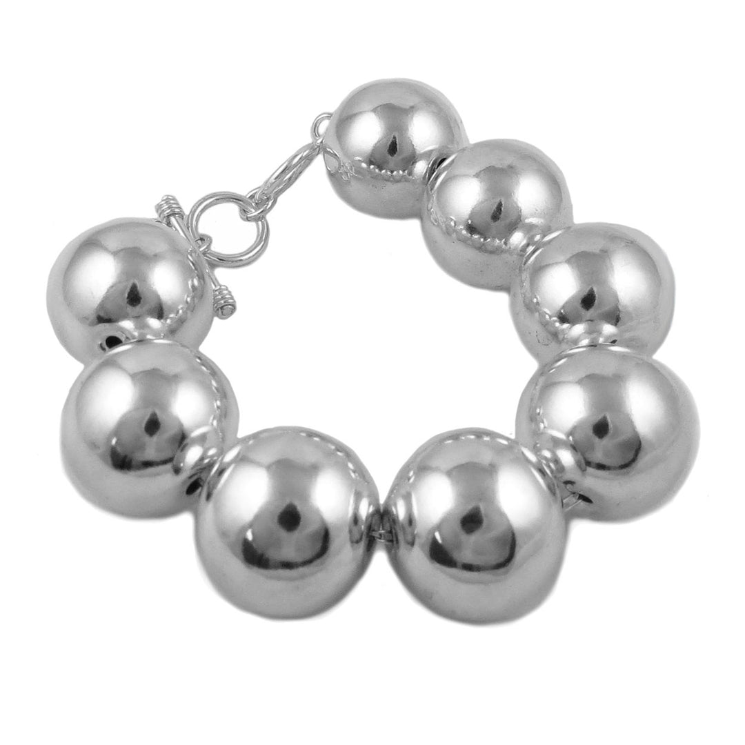 Chunky Ball Bead Sterling Silver Bracelet