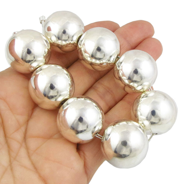 Chunky Ball Bead Sterling Silver Bracelet