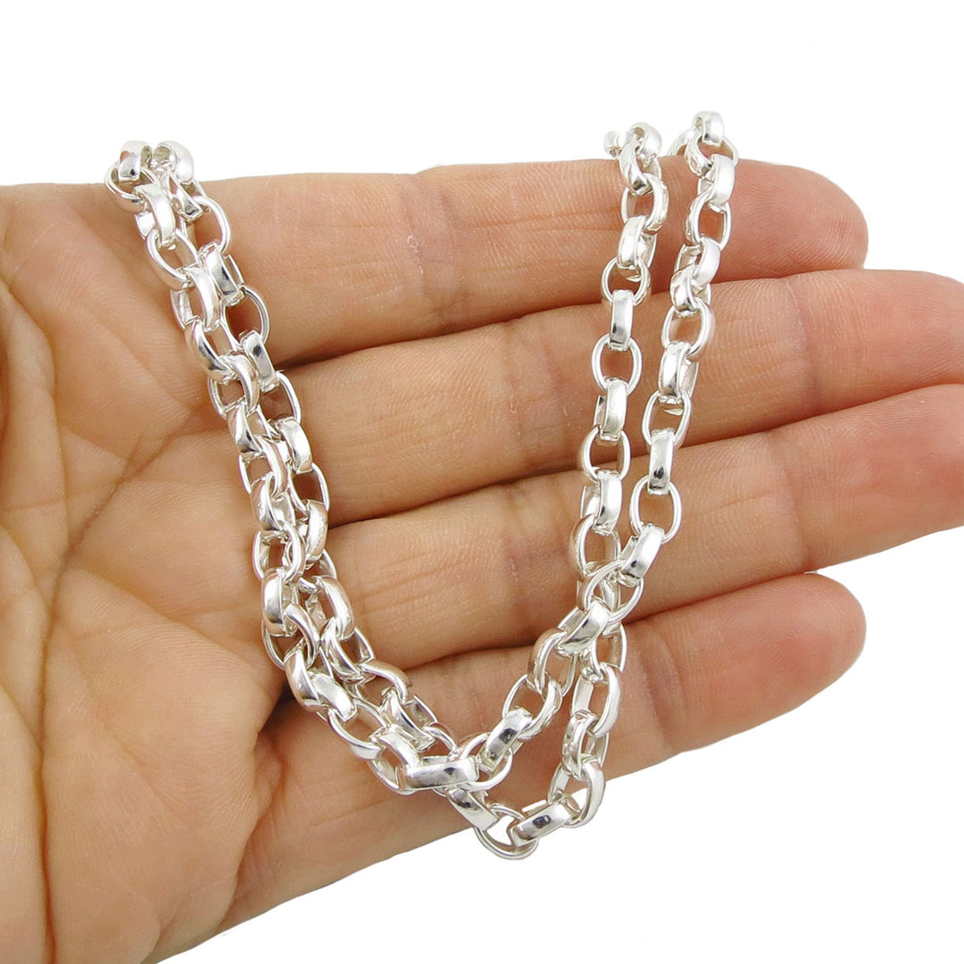 Double Silver Belcher Chain Bracelet